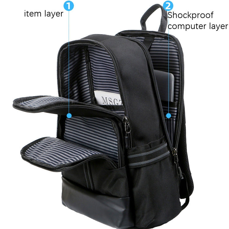 Light Comfortable Backpack Waterproof Oxford Cloth Backpack(Black Large)