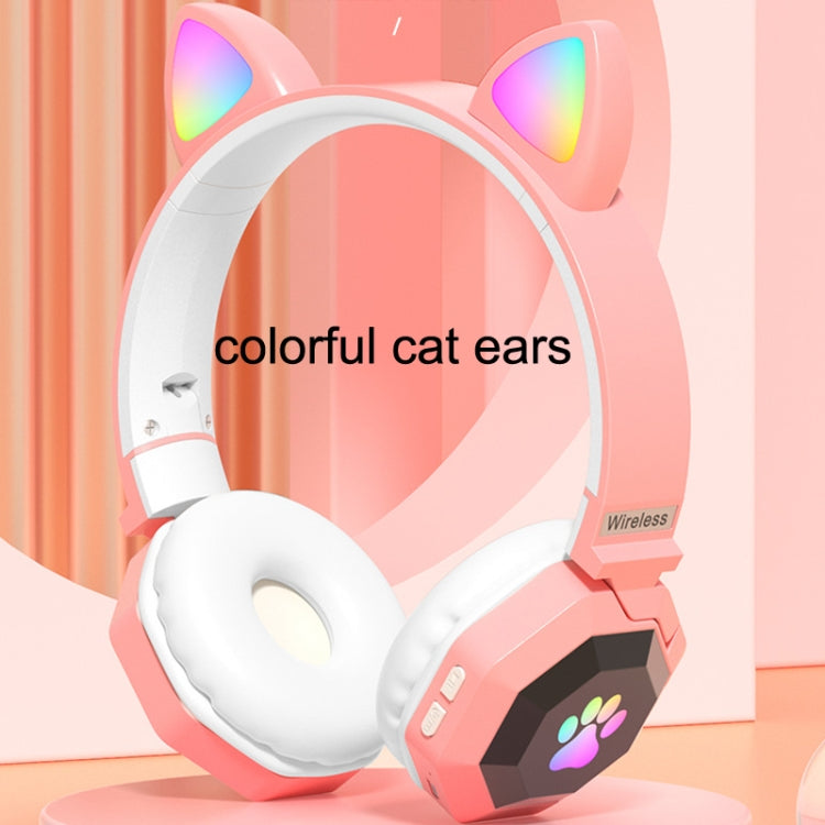 LS020 Glowing Folding Cat Ears Wireless Bluetooth Sports Headset