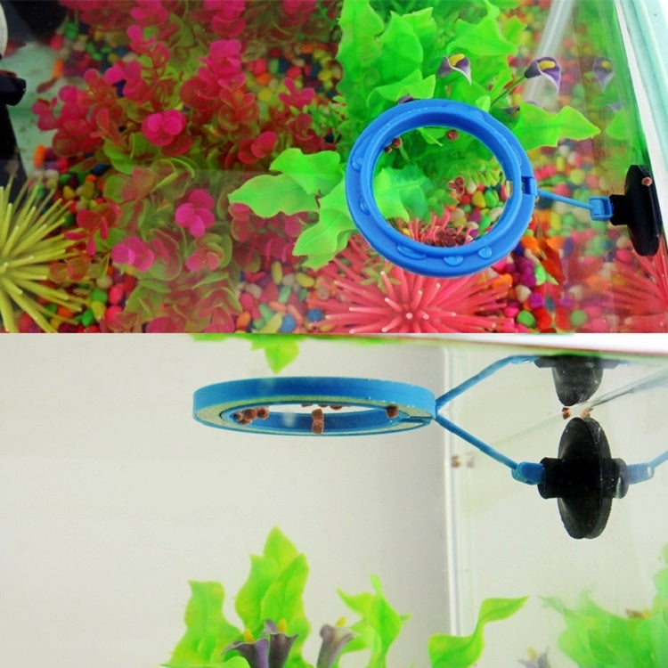 10 PCS Aquarium Fish Food Feeder, Specification: Thin Blue Round