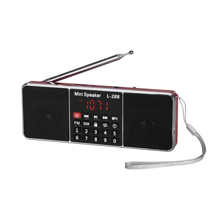 L-288FM Dual Speaker Radio MP3 Player Support TF Card/U Disk with LED Display