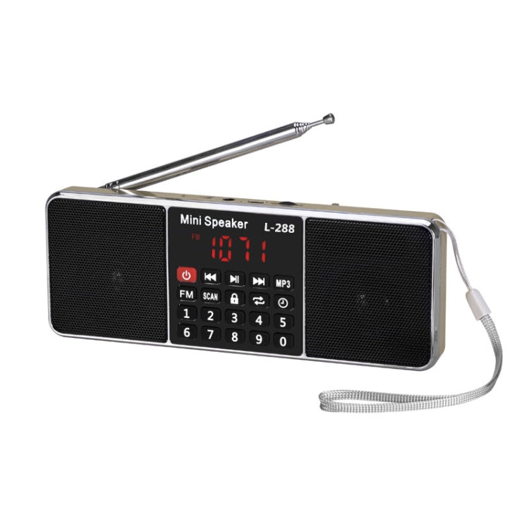 L-288FM Dual Speaker Radio MP3 Player Support TF Card/U Disk with LED Display