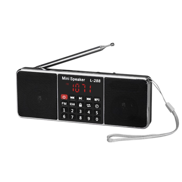 L-288FM Dual Speaker Radio MP3 Player Support TF Card/U Disk with LED Display