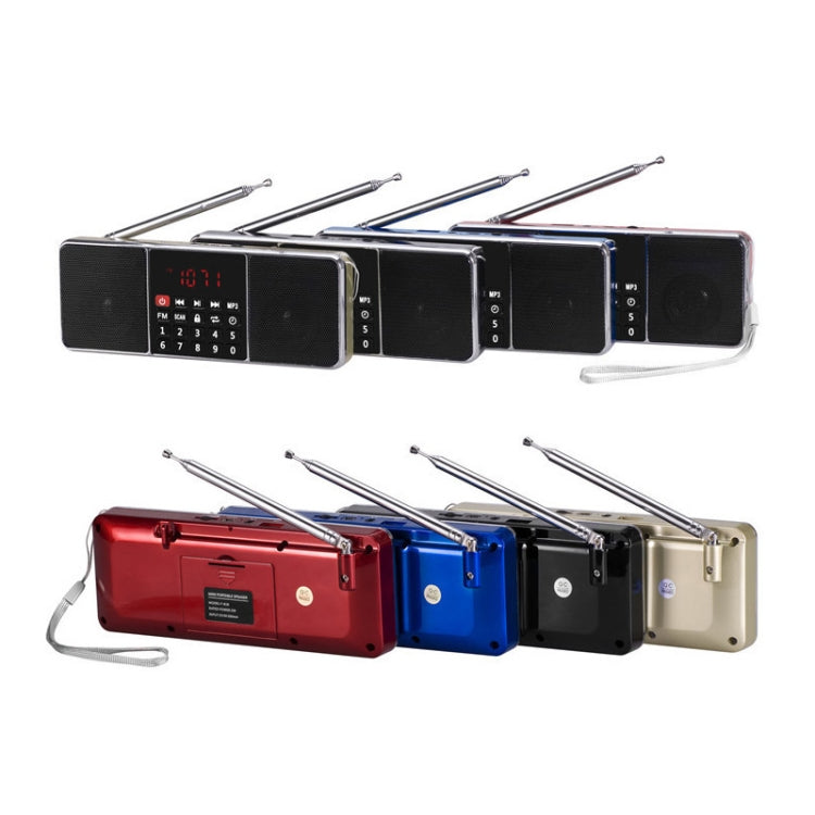 L-288FM Dual Speaker Radio MP3 Player Support TF Card/U Disk with LED Display