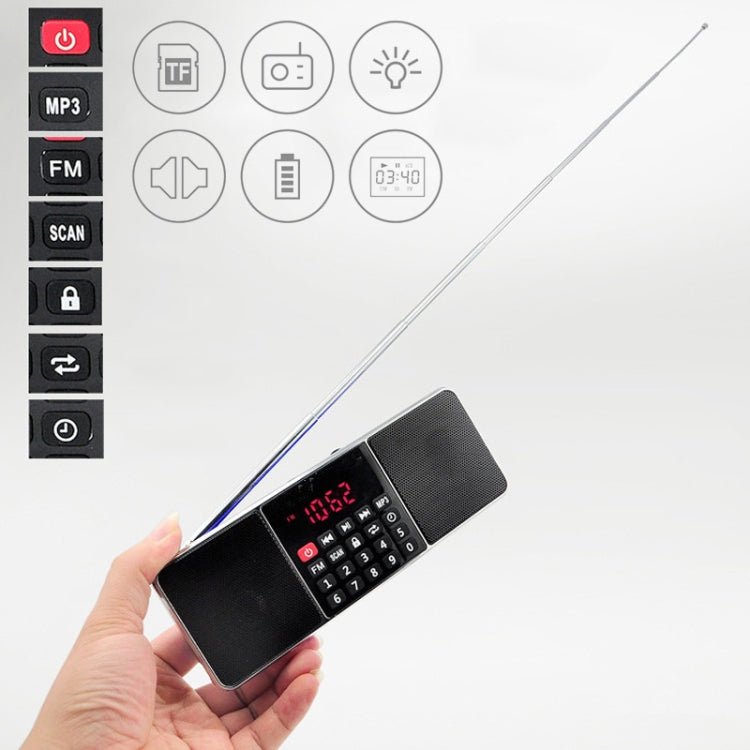 L-288FM Dual Speaker Radio MP3 Player Support TF Card/U Disk with LED Display