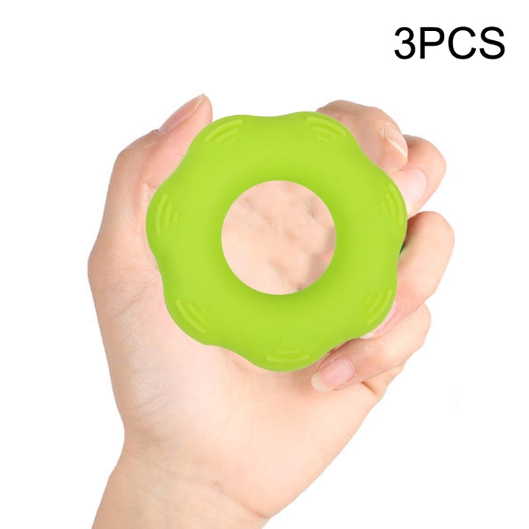 3 PCS Hand Exercise Massage Bump Gear Type Silicone Grip Ring, Style: 40LB (Grass Green)