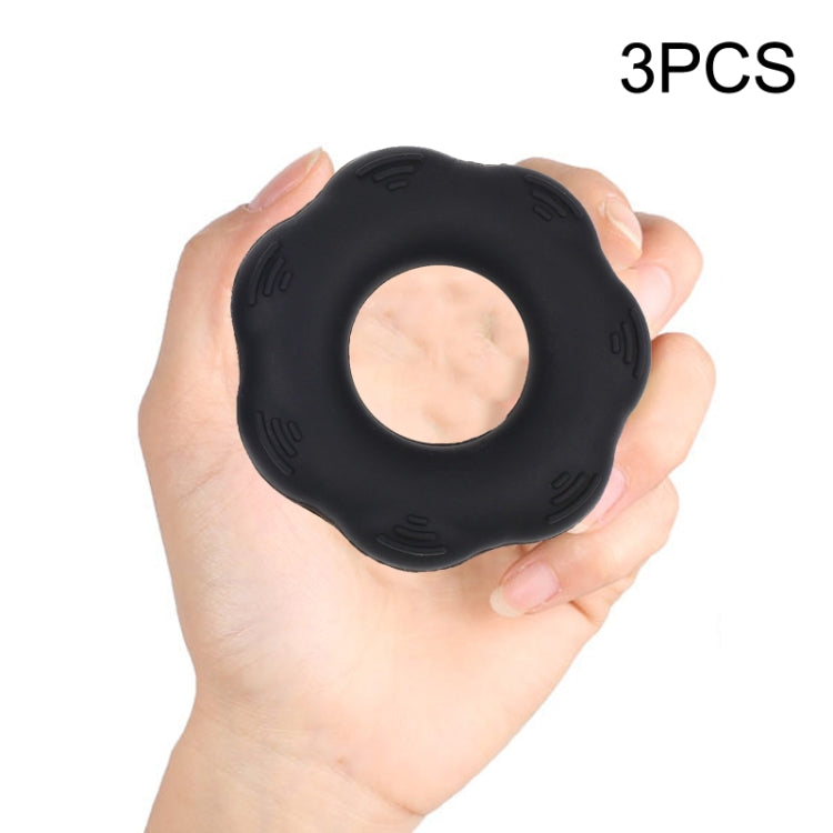 3 PCS Hand Exercise Massage Bump Gear Type Silicone Grip Ring, Style: 50LB (Black)