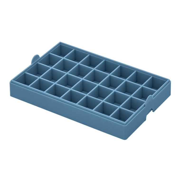 Homemade Food Supplement Popsicle Ice Cube Silicone Mold With Lid, Style: 28 Grid (Blue)