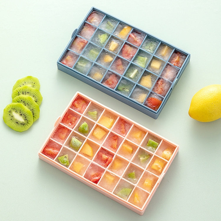 Homemade Food Supplement Popsicle Ice Cube Silicone Mold With Lid, Style: 28 Grid (Pink)