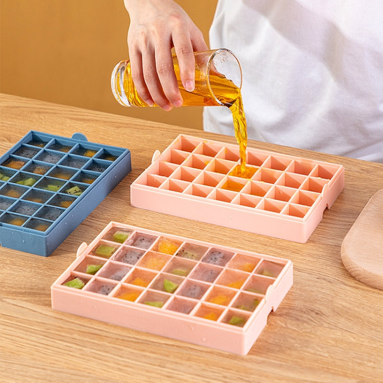 Homemade Food Supplement Popsicle Ice Cube Silicone Mold With Lid, Style: 28 Grid (Pink)