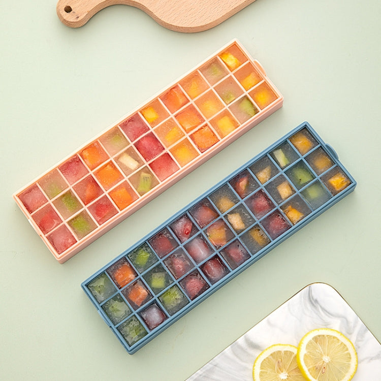 Homemade Food Supplement Popsicle Ice Cube Silicone Mold With Lid, Style: 33 Grid (Pink)