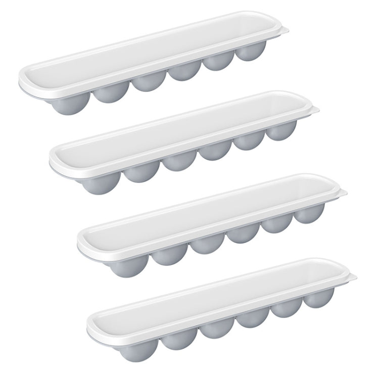 4 PCS Home Refrigerator Silicone Soft Bottom Covered Ice Tray Mold(Gray)