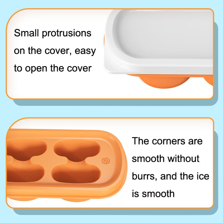 4 PCS Home Refrigerator Silicone Soft Bottom Covered Ice Tray Mold(Gray)