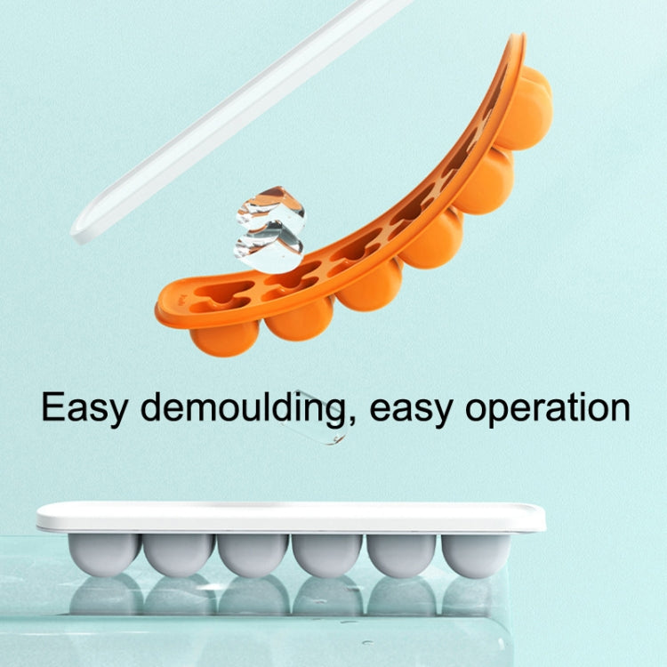 4 PCS Home Refrigerator Silicone Soft Bottom Covered Ice Tray Mold(Gray)