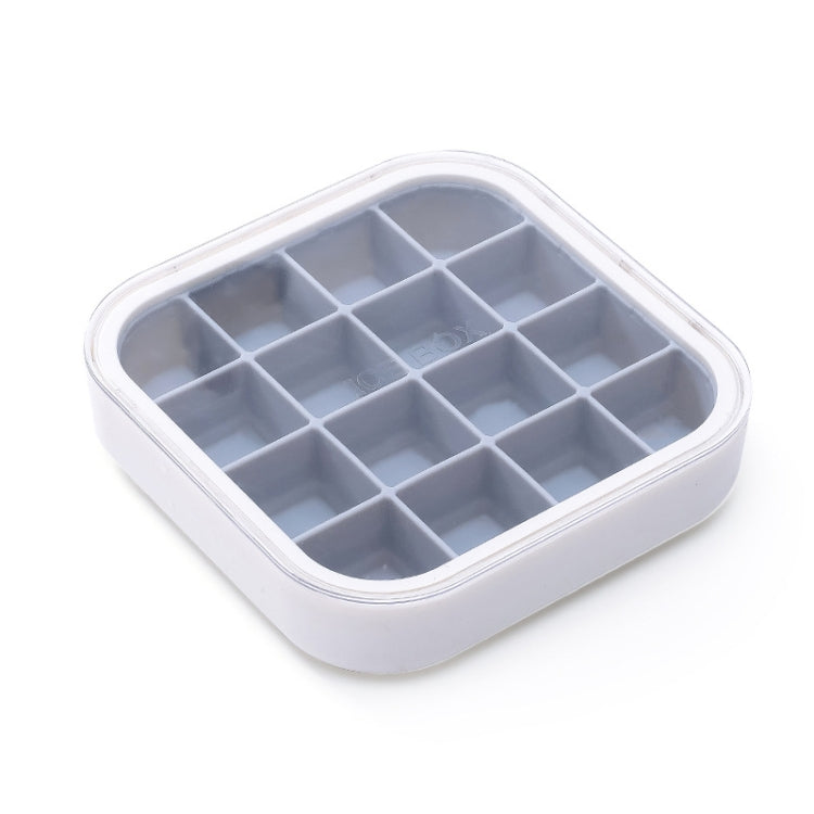 2 PCS 16 Grid Silicone Soft Bottom Homemade Ice Tray Mold With Cover