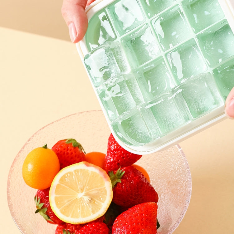 2 PCS 16 Grid Silicone Soft Bottom Homemade Ice Tray Mold With Cover
