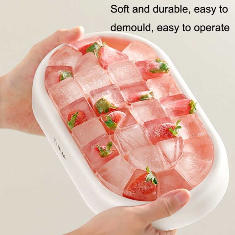 S10001 28 Grid Silicone Soft Bottom Refrigerator Frozen Ice Cube Mold