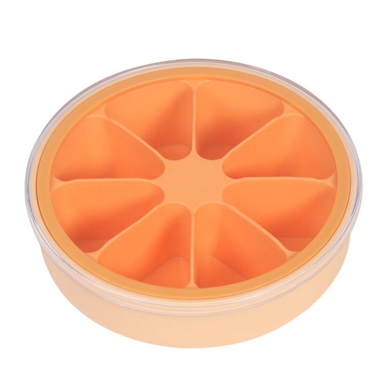 3 PCS 8 Grid Homemade Round Silicone Ice Cube Mold With Lid(Orange)