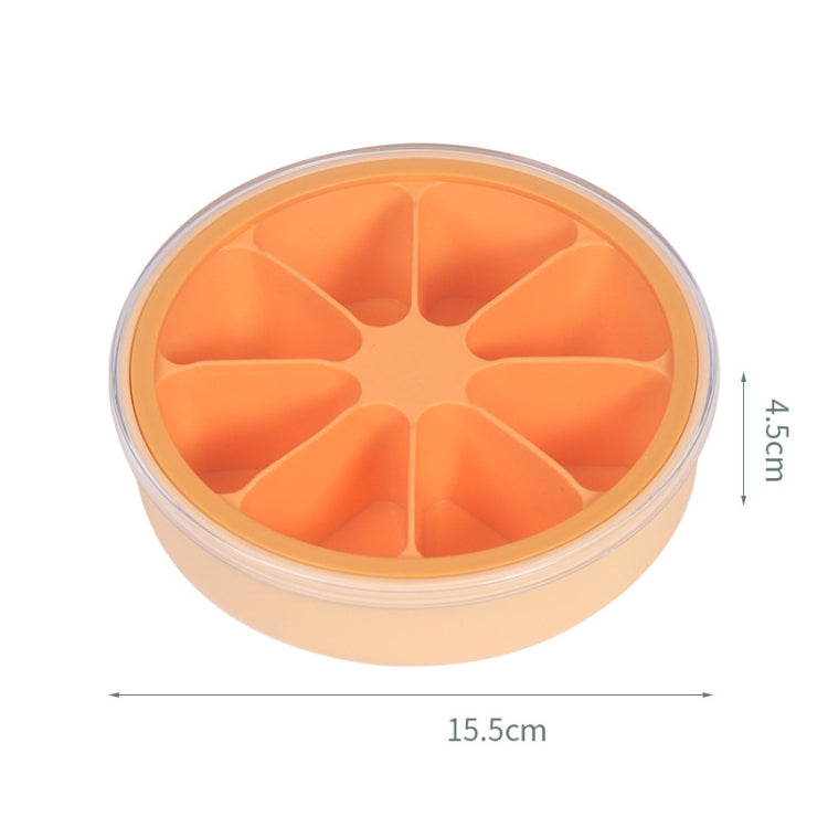 3 PCS 8 Grid Homemade Round Silicone Ice Cube Mold With Lid(Orange)