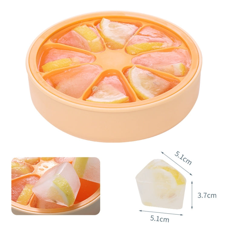 3 PCS 8 Grid Homemade Round Silicone Ice Cube Mold With Lid(Orange)
