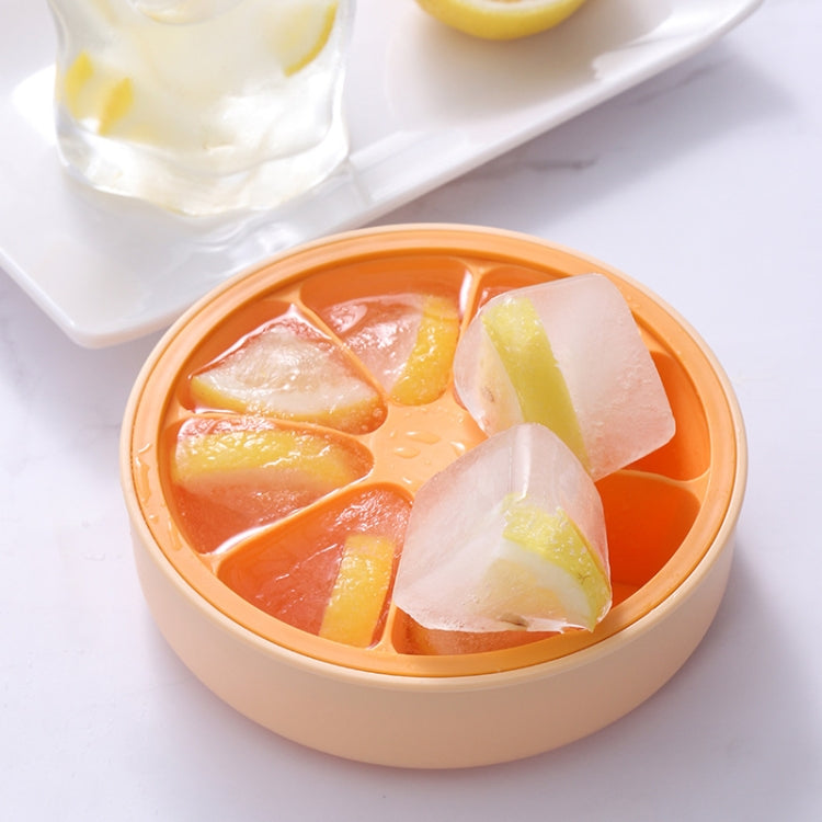 3 PCS 8 Grid Homemade Round Silicone Ice Cube Mold With Lid(Orange)