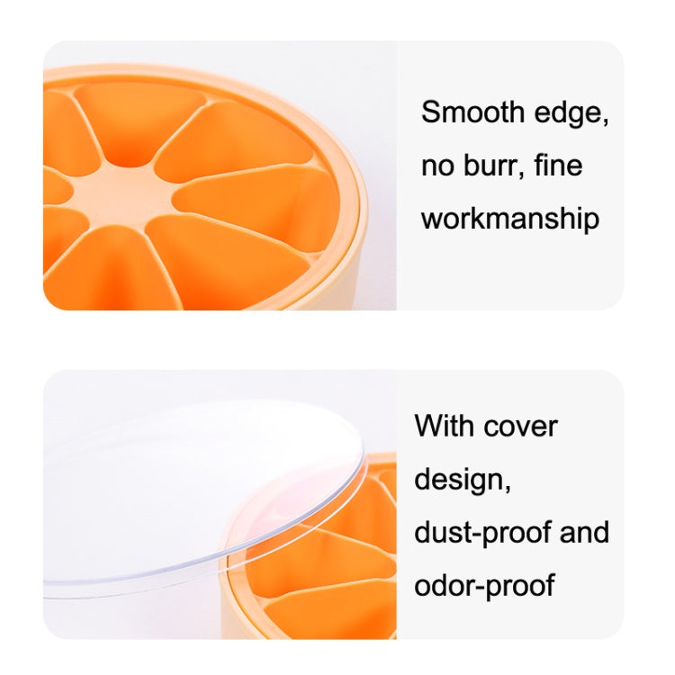 3 PCS 8 Grid Homemade Round Silicone Ice Cube Mold With Lid(Orange)
