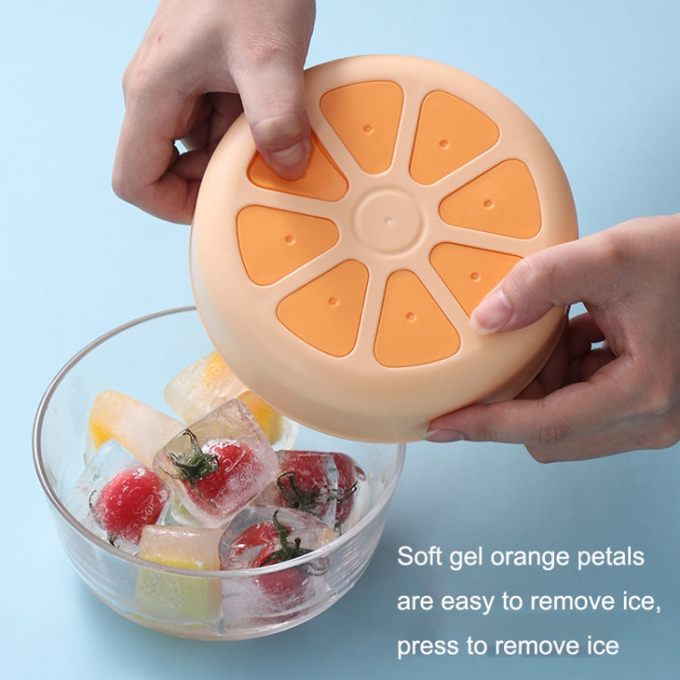 3 PCS 8 Grid Homemade Round Silicone Ice Cube Mold With Lid(Orange)
