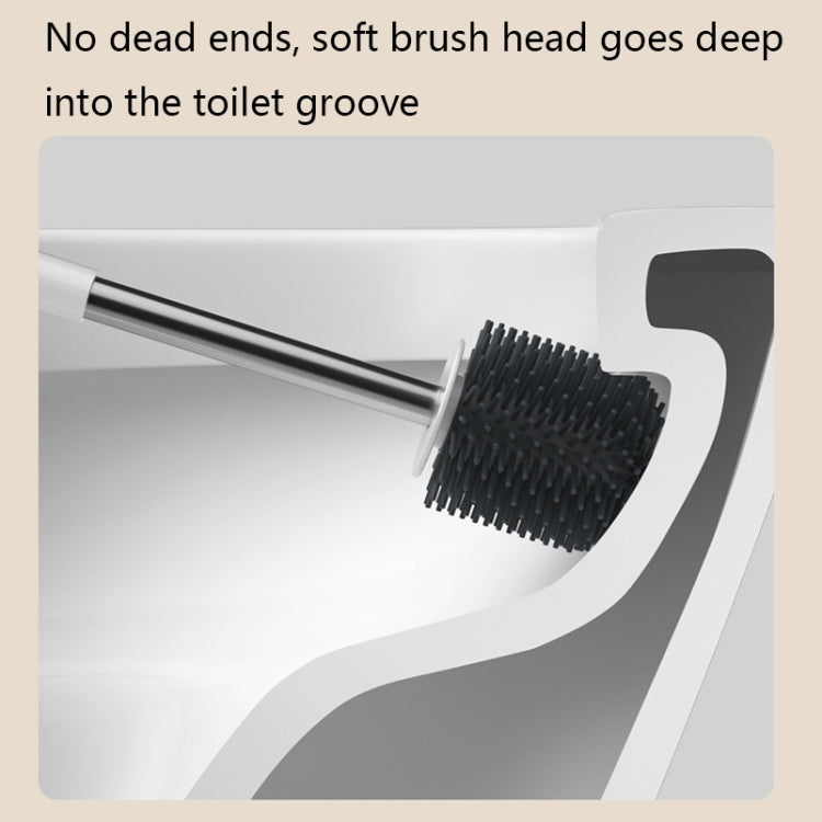 TPR Soft Glue Long-handle Toilet Brush with Base, Spec: Floor Type