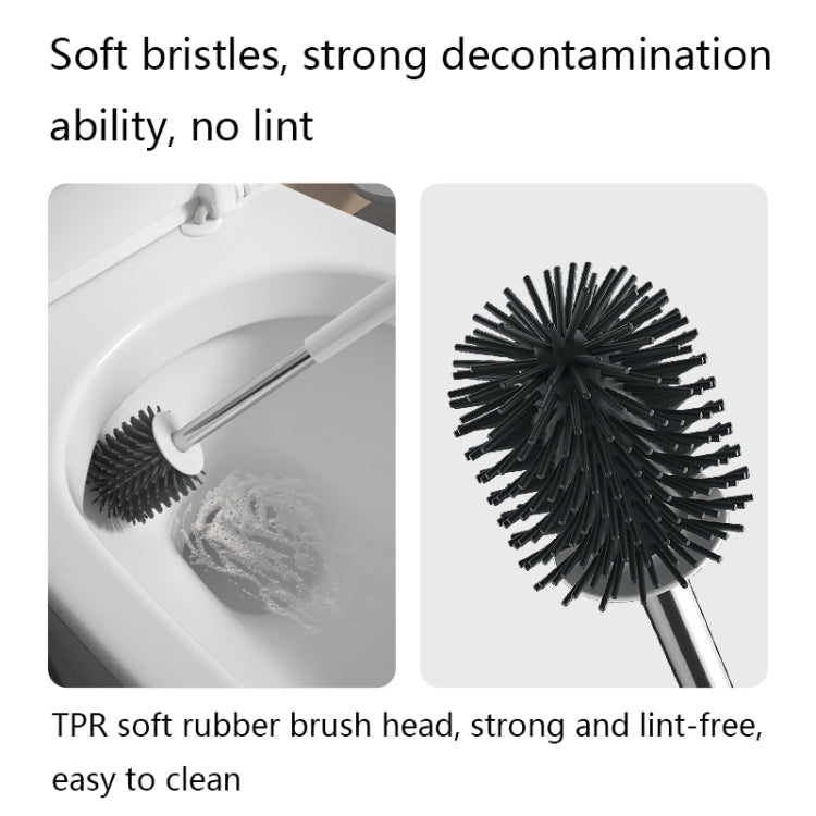TPR Soft Glue Long-handle Toilet Brush with Base, Spec: Floor Type