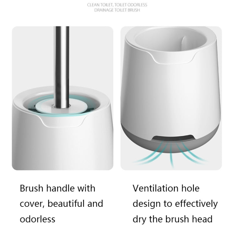 TPR Soft Glue Long-handle Toilet Brush with Base, Spec: Floor Type