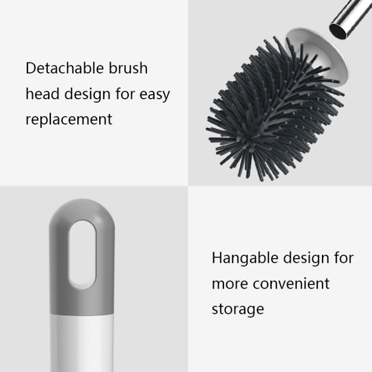TPR Soft Glue Long-handle Toilet Brush with Base, Spec: Floor Type