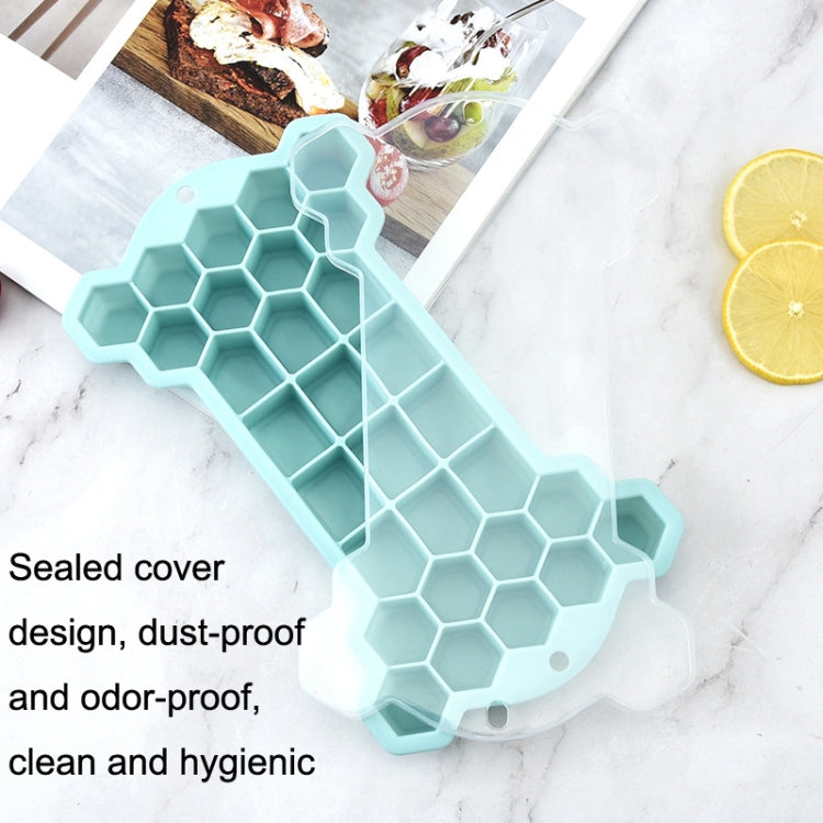 2 PCS 30 Grid Bone Honeycomb Silicone Ice Cube Mold with Lid