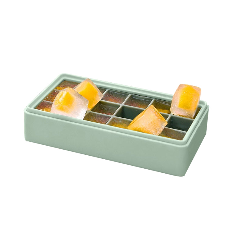 Home Refrigerator Silicone Ice Tray Mold with Lid, Style: 18 Grid (Fresh Green)