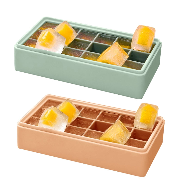 Home Refrigerator Silicone Ice Tray Mold with Lid, Style: 36 Grid (Green + Yellow)