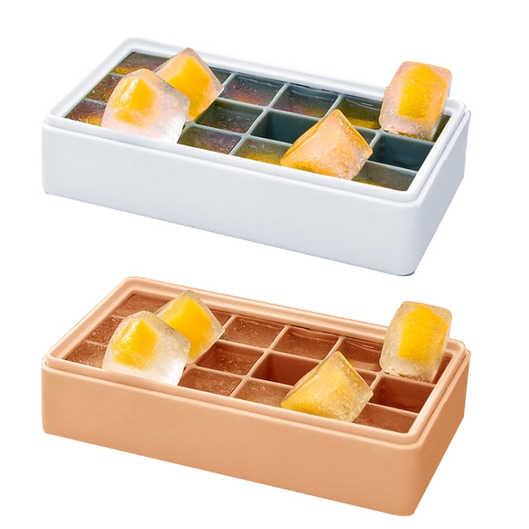 Home Refrigerator Silicone Ice Tray Mold with Lid, Style: 36 Grid (Gray + Yellow)