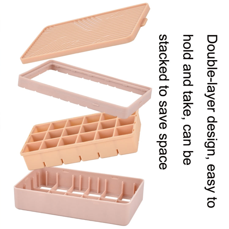 Home Refrigerator Silicone Ice Tray Mold with Lid, Style: 36 Grid (Gray + Yellow)