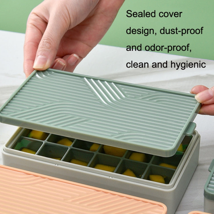 Home Refrigerator Silicone Ice Tray Mold with Lid, Style: 36 Grid (Gray + Yellow)