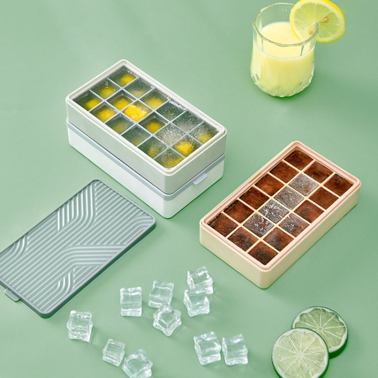 Home Refrigerator Silicone Ice Tray Mold with Lid, Style: 36 Grid (Gray + Yellow)