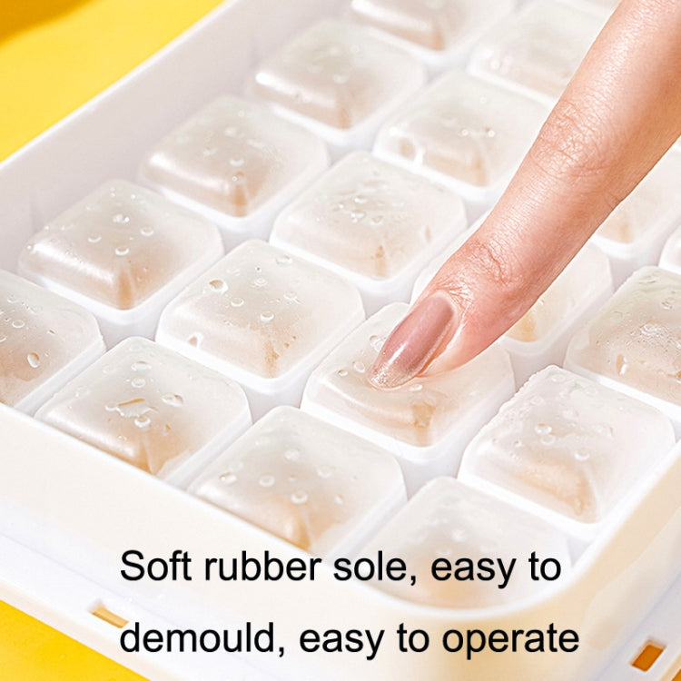 Household Large Capacity Silicone Press Ice Cube Mold, Style: 32 Grid (Yellow)