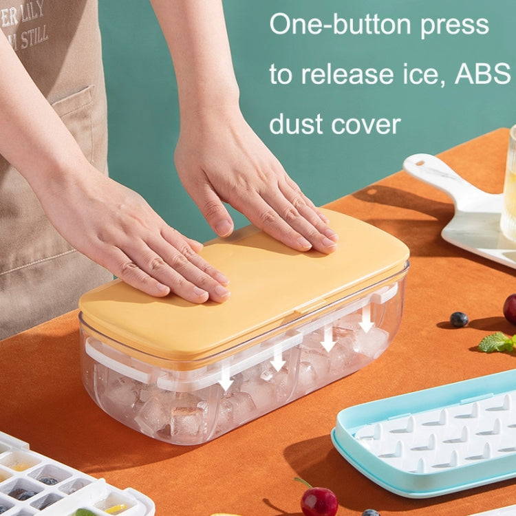 Household Large Capacity Silicone Press Ice Cube Mold, Style: 32 Grid (Blue)