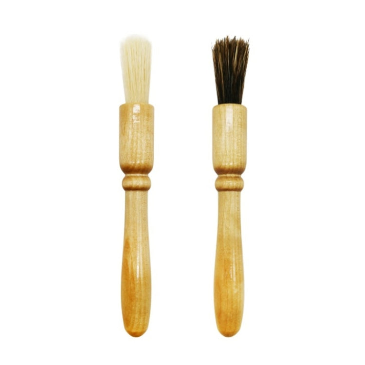 2 PCS Wooden Handle Coffee Grinding Brush Barbecue Brush Pig Bristle Cleaning Brush