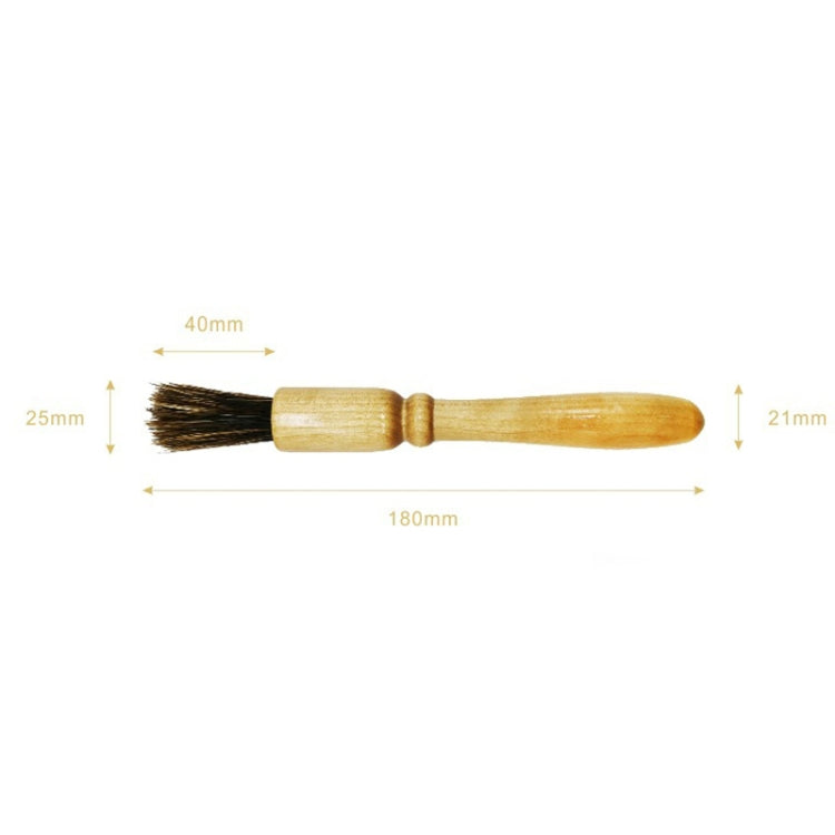 2 PCS Wooden Handle Coffee Grinding Brush Barbecue Brush Pig Bristle Cleaning Brush