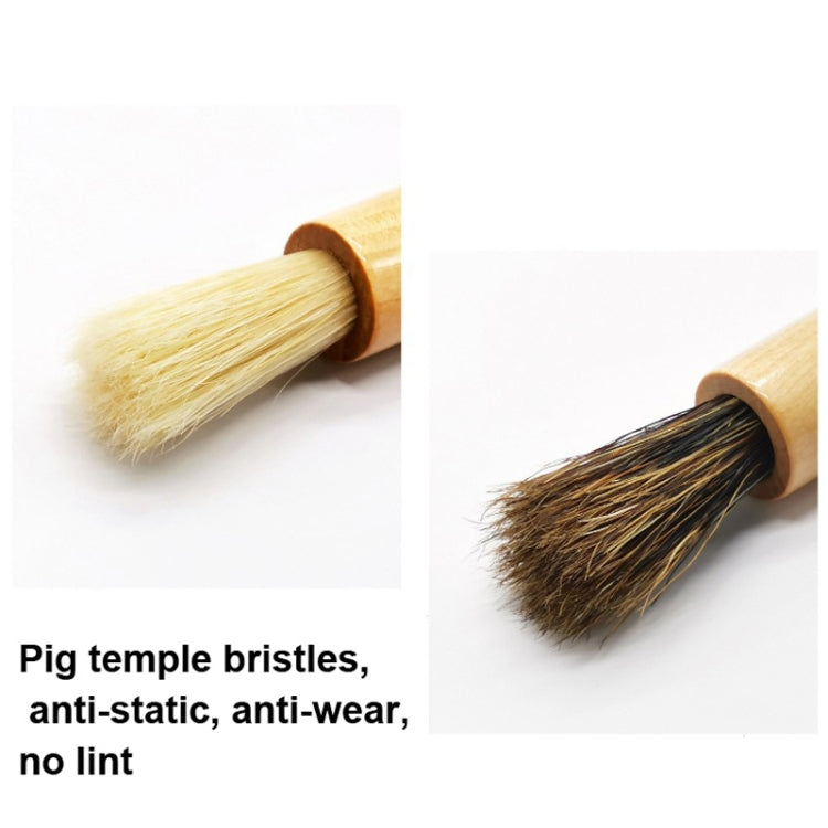2 PCS Wooden Handle Coffee Grinding Brush Barbecue Brush Pig Bristle Cleaning Brush