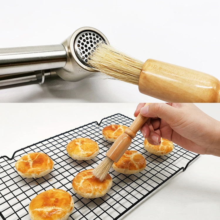 2 PCS Wooden Handle Coffee Grinding Brush Barbecue Brush Pig Bristle Cleaning Brush