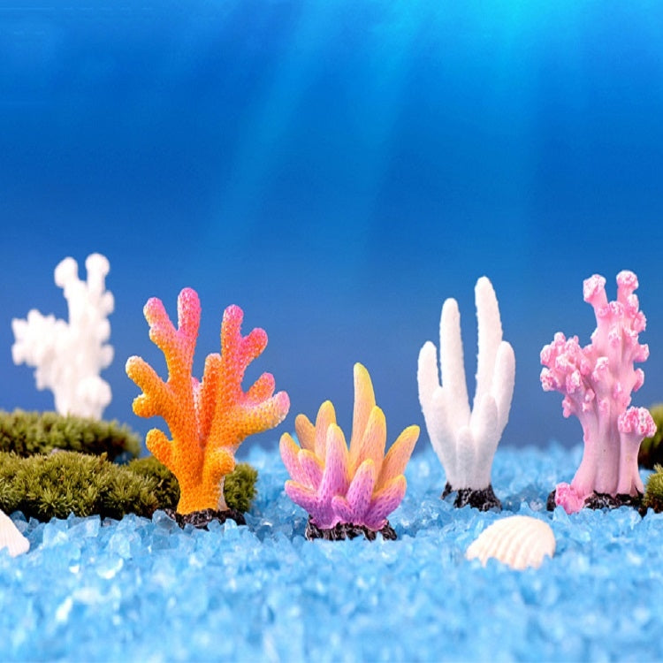 10 PCS Simulation Resin Coral Aquarium Fish Tank Small Ornaments, Colour: No. 6 White