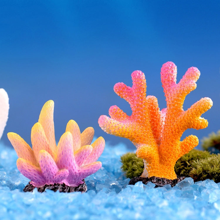 10 PCS Simulation Resin Coral Aquarium Fish Tank Small Ornaments, Colour: No. 6 White