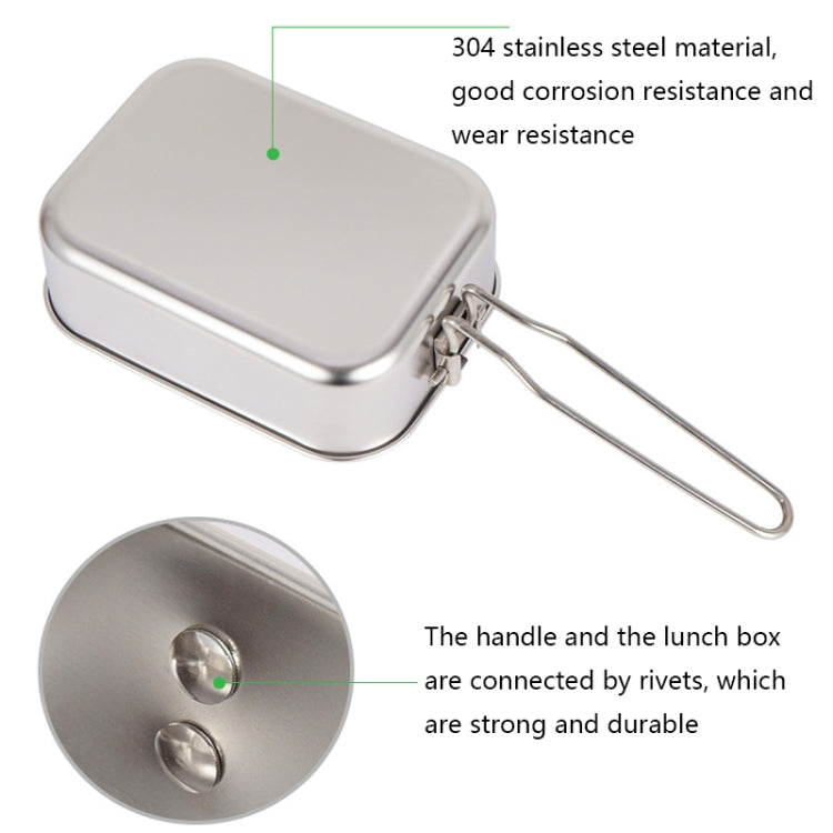 Outdoor Bamboo Wood Cover 304 Stainless Steel Lunchbox, Style: Box