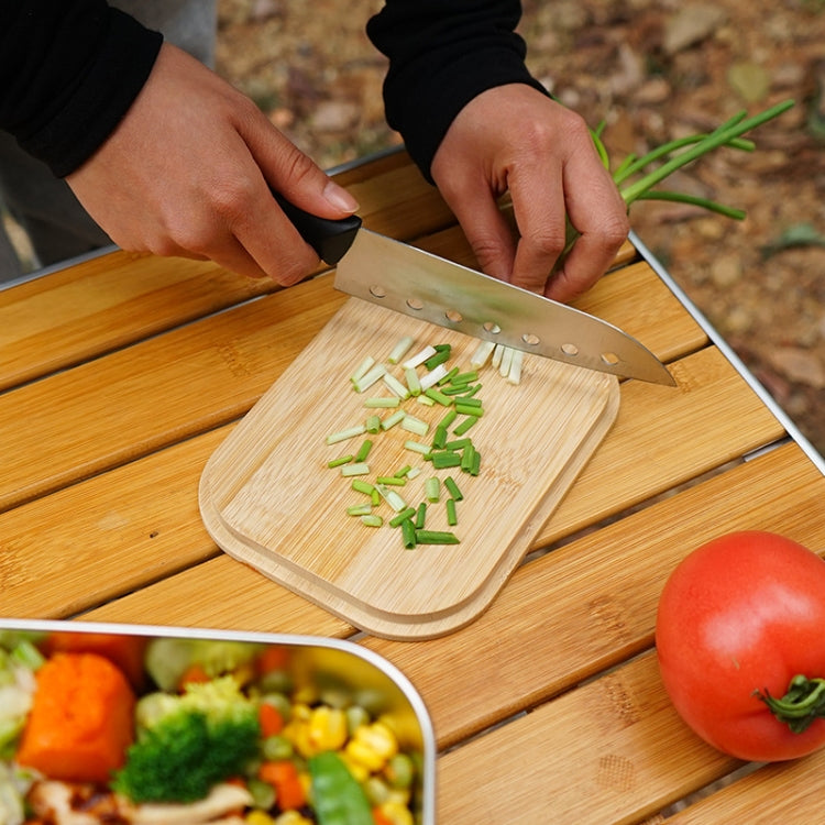 Outdoor Bamboo Wood Cover 304 Stainless Steel Lunchbox, Style: Box + Steamer