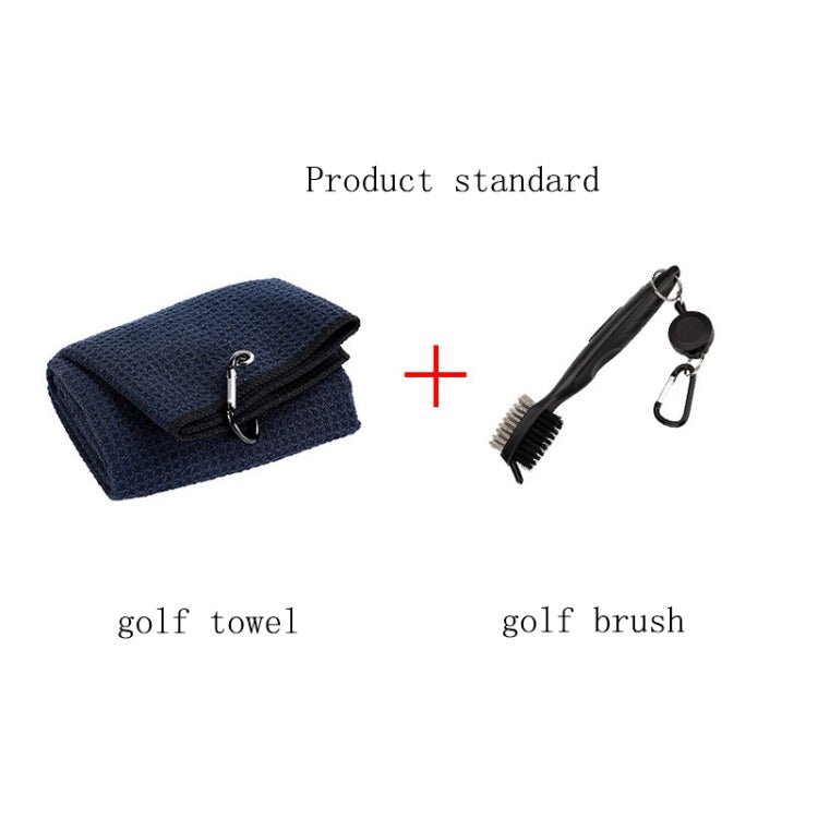 Hook Towel + Club Cleaning Brush Golf Cleaning Set