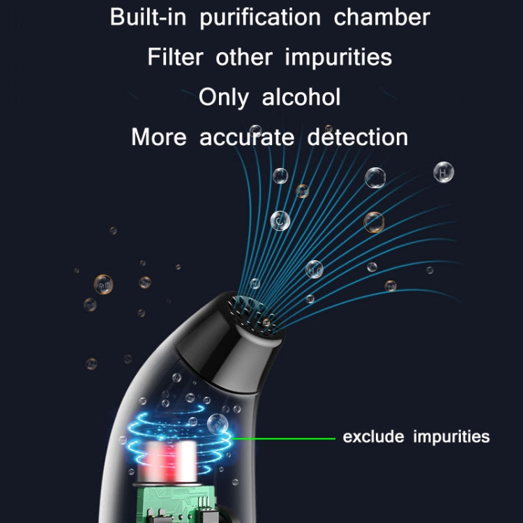 Portable Air Blowing High Precision Alcohol Tester, Specification: Japanese (Black)