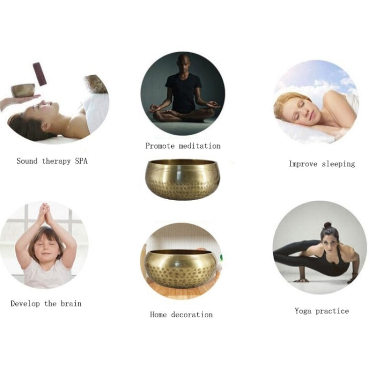 Buddha Sound Bowl Yoga Meditation Copper Bowl, Size: Diameter 8.5cm(Bowl+Mat+Wooden Stick+Linen Bag)